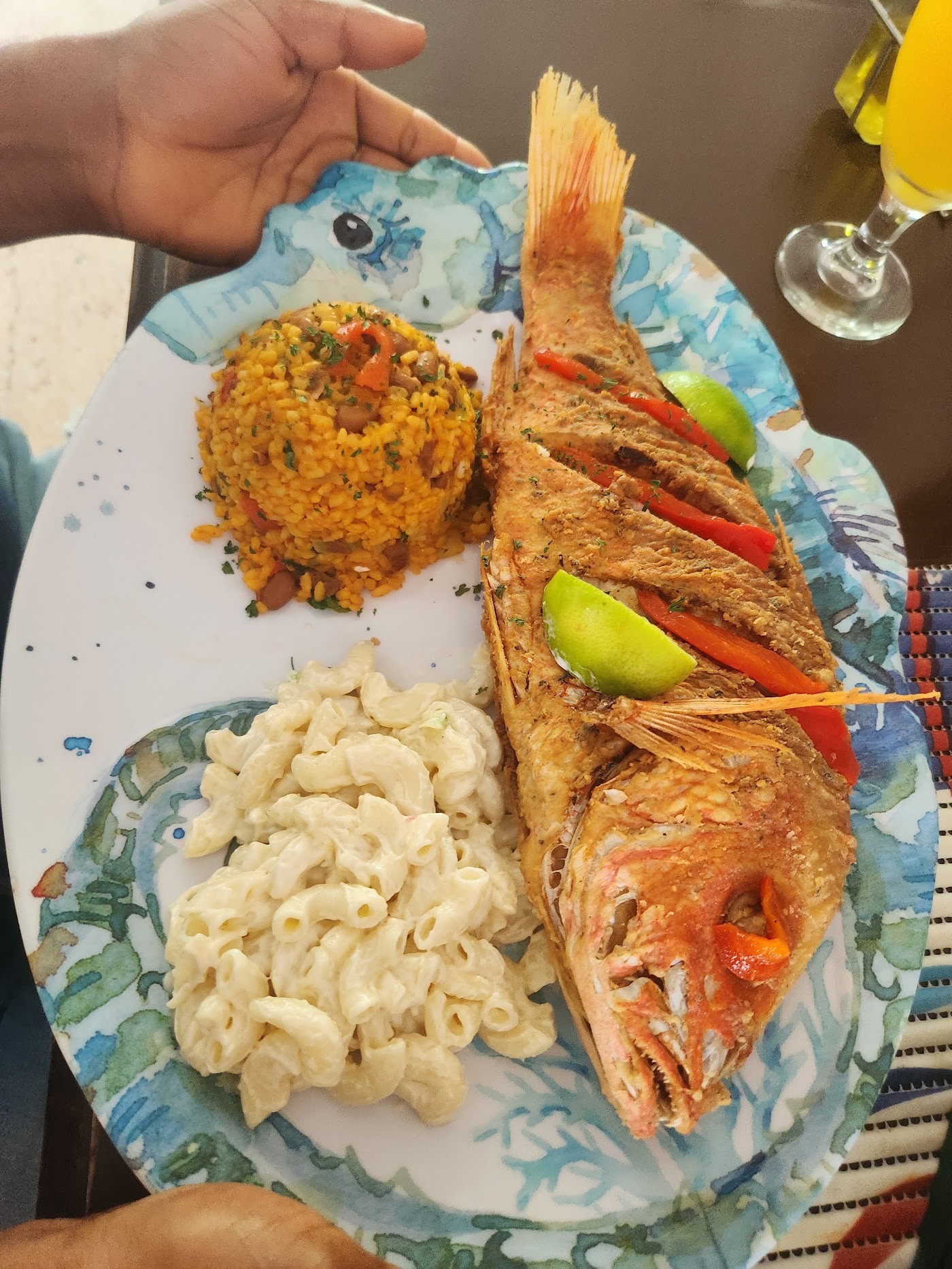 Whole fried red snapper